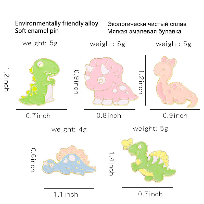 Cartoon Style Dinosaur Alloy Stoving Varnish Unisex Brooches display picture 10