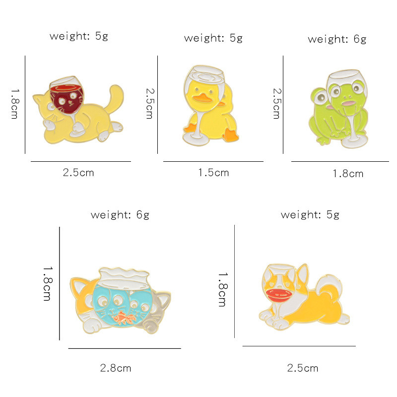 Cartoon Style Animal Alloy Stoving Varnish Unisex Brooches display picture 11