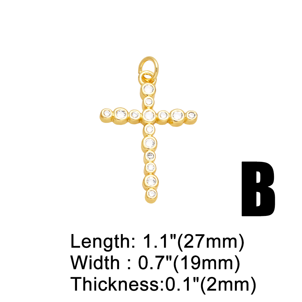 1 Piece Copper Zircon Cross INS Style display picture 5
