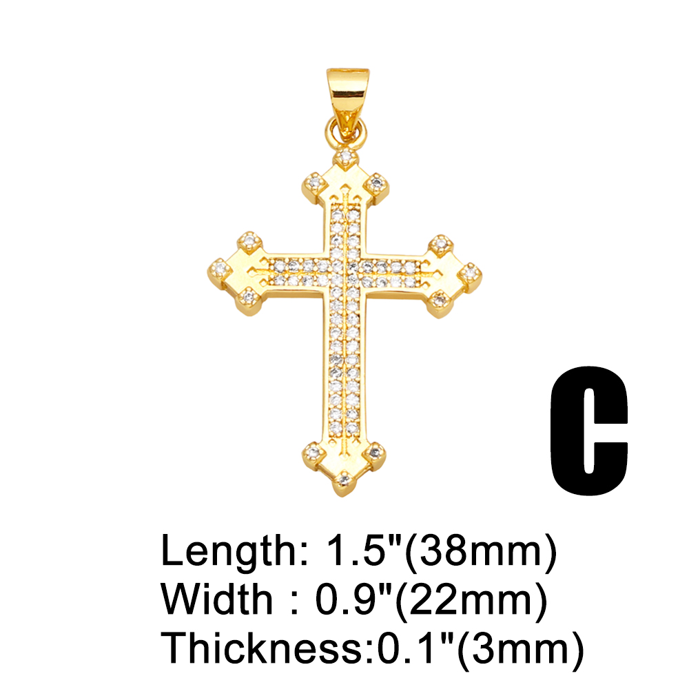 1 Piece Copper Zircon Cross INS Style display picture 4