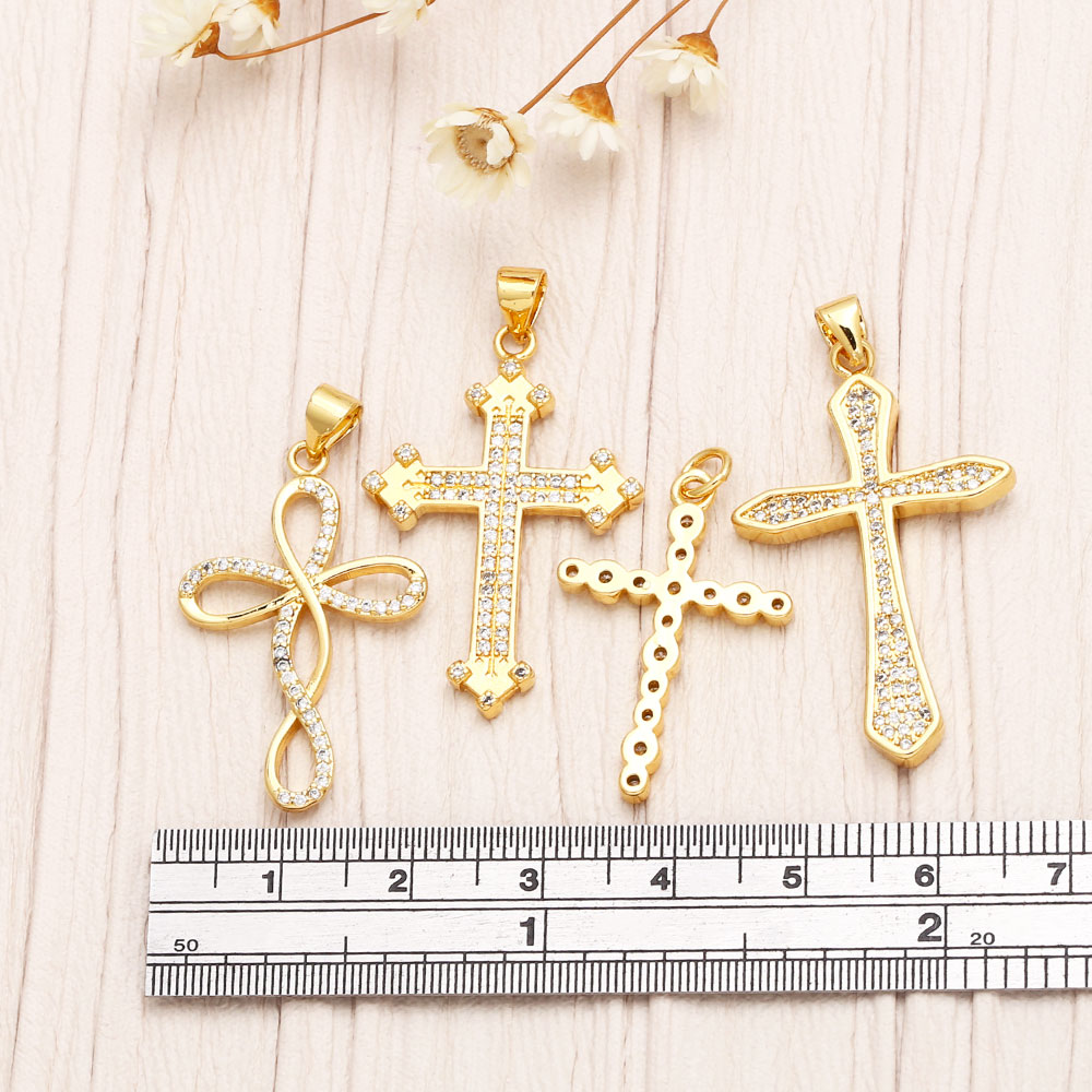 1 Piece Copper Zircon Cross INS Style display picture 7