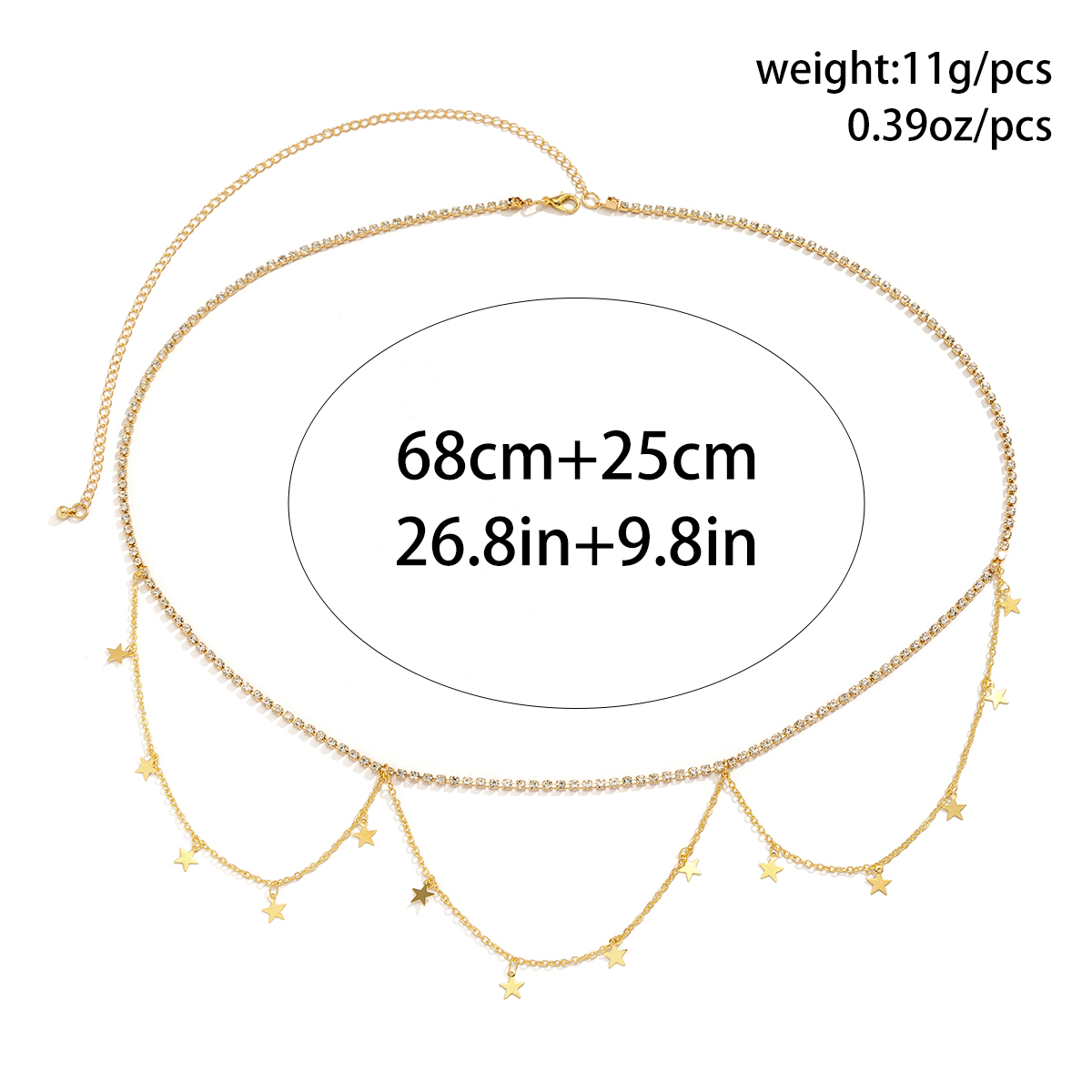 Vacation Star Zircon Claw Chain Copper Wholesale Waist Chain display picture 1