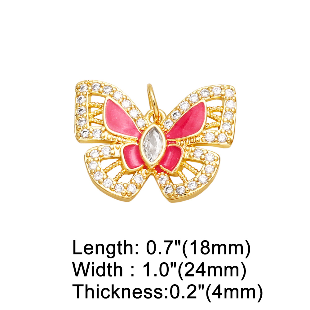 1 Piece Copper Zircon Butterfly Korean Style display picture 3
