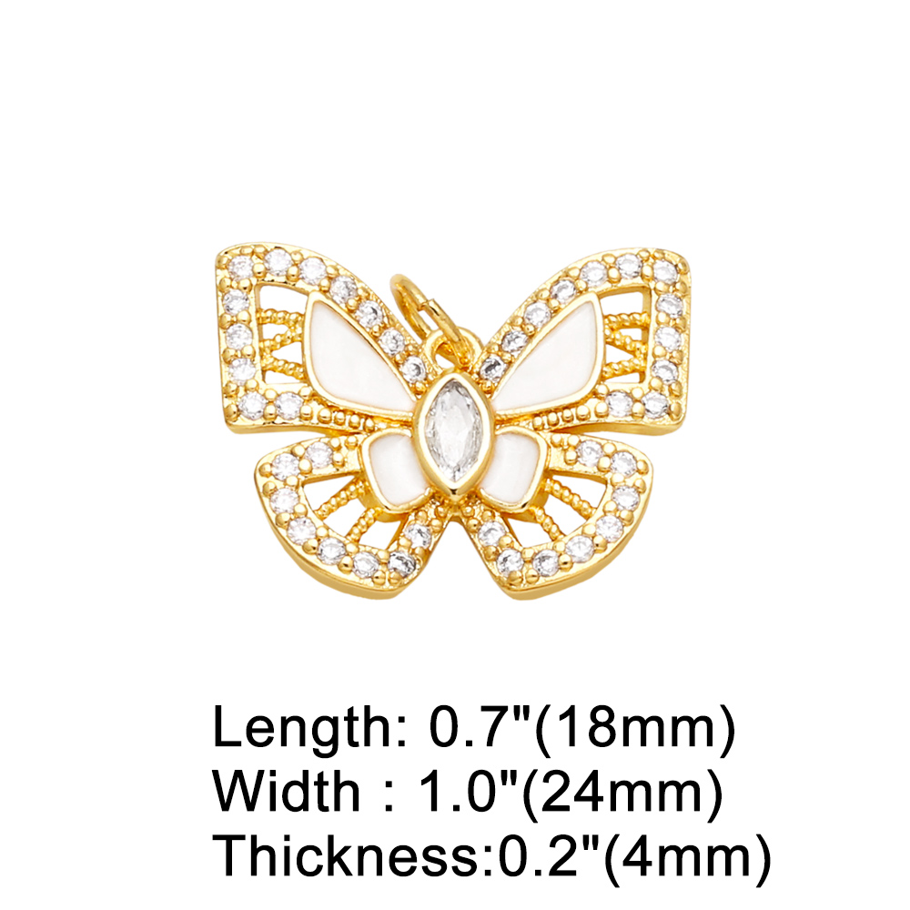 1 Pièce Le Cuivre Zircon Papillon Style Coréen display picture 4