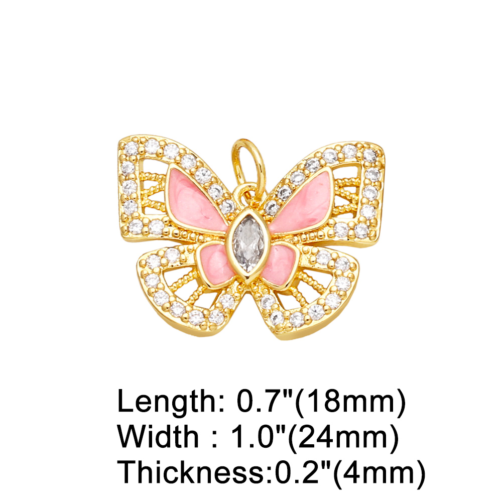 1 Piece Copper Zircon Butterfly Korean Style display picture 5