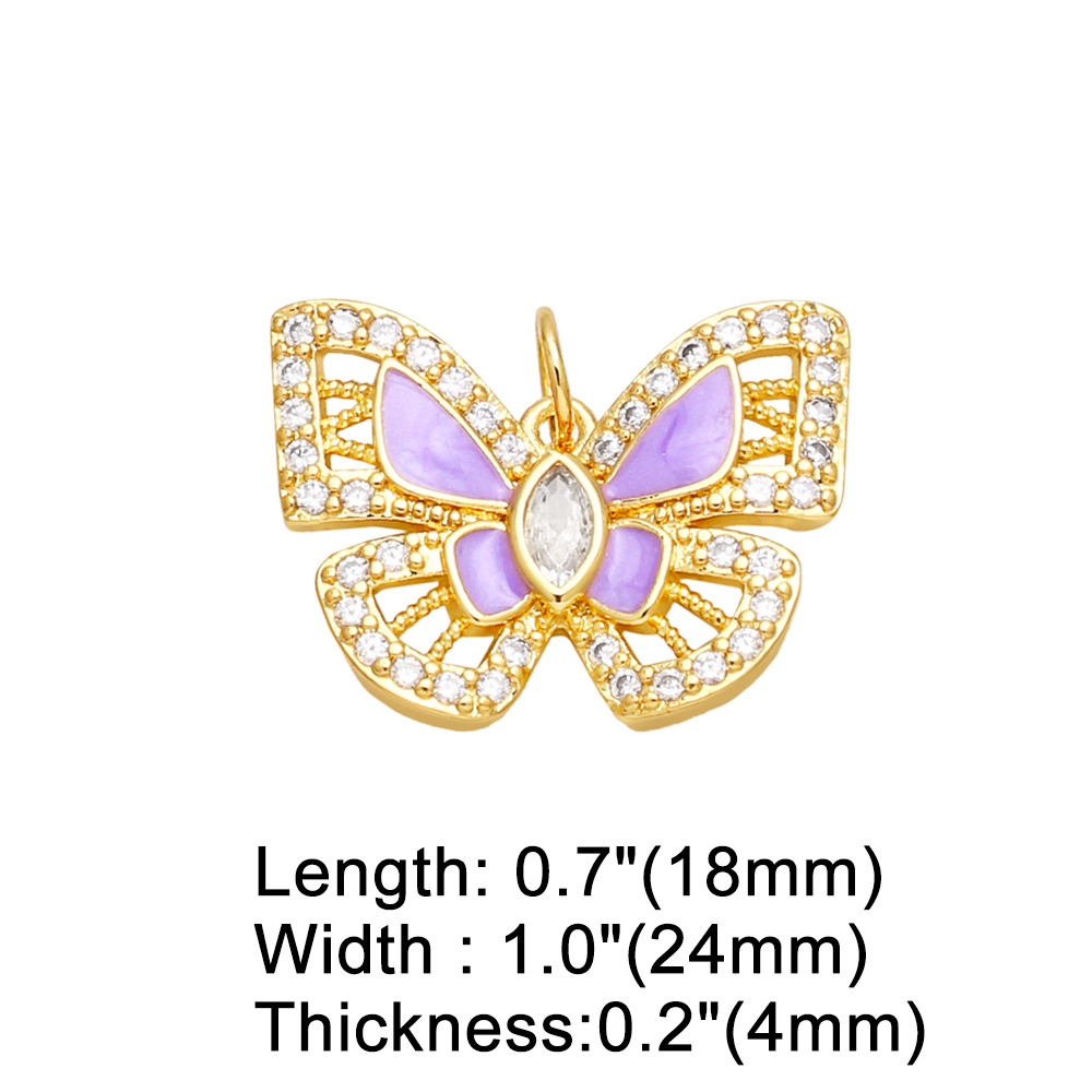 1 Piece Copper Zircon Butterfly Korean Style display picture 6