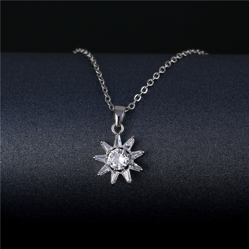 Stainless Steel Titanium Steel White Gold Plated Korean Style Plating Inlay Peacock Leaves Water Droplets Zircon Pendant Necklace display picture 22