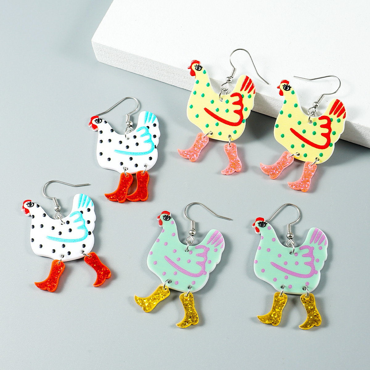 Wholesale Jewelry 1 Pair Funny Animal Arylic Drop Earrings display picture 4