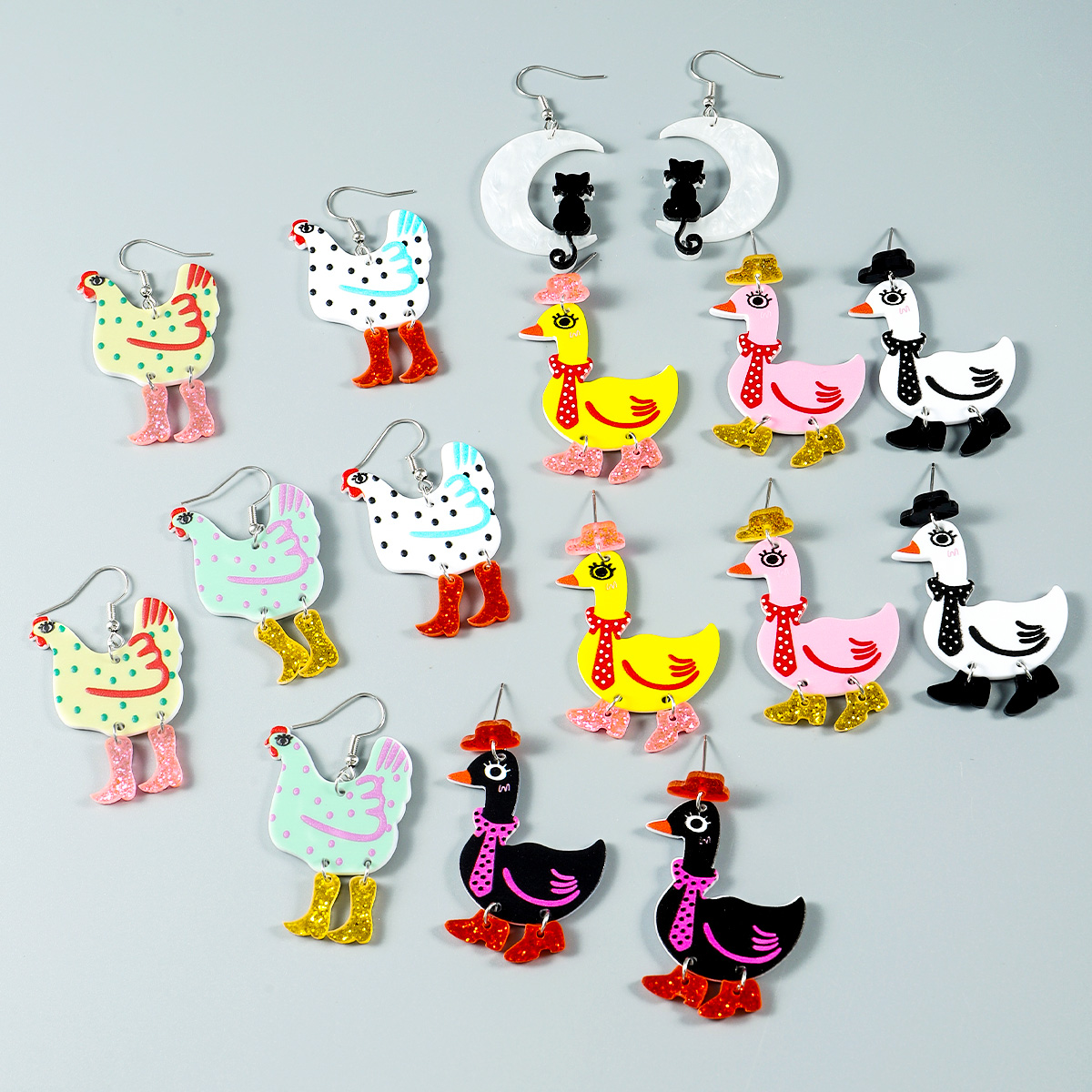 Wholesale Jewelry 1 Pair Funny Animal Arylic Drop Earrings display picture 3