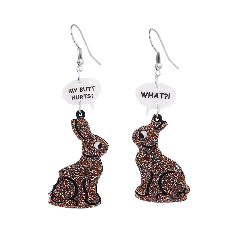 Wholesale Jewelry 1 Pair Cute Rabbit Arylic Drop Earrings display picture 5