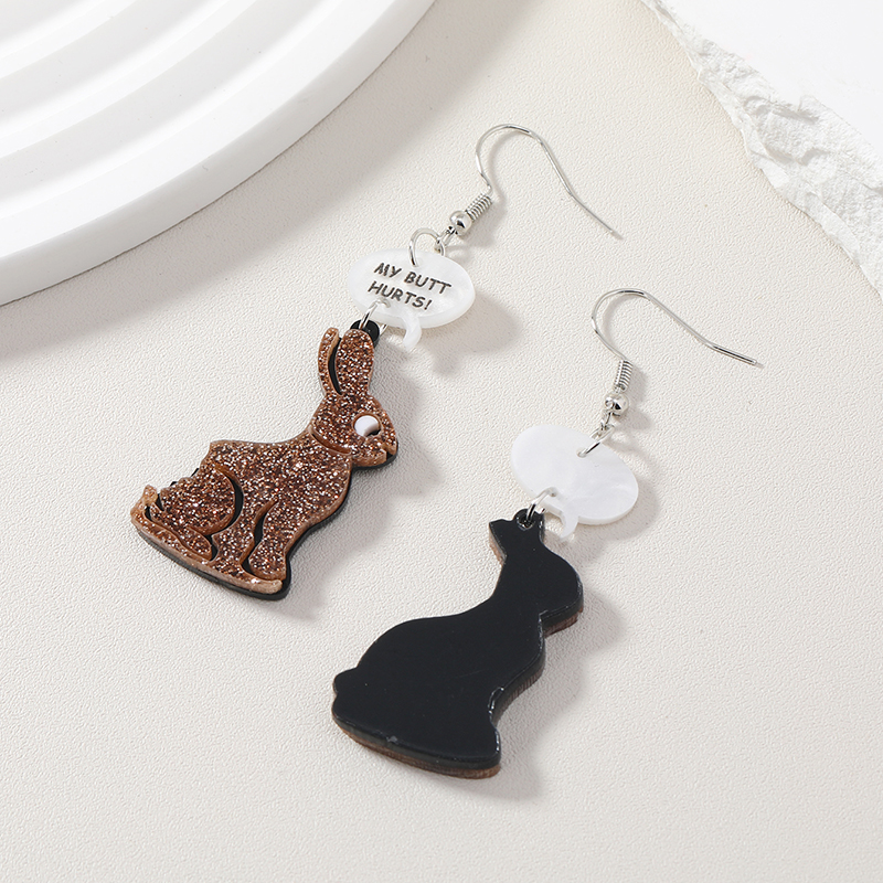 Wholesale Jewelry 1 Pair Cute Rabbit Arylic Drop Earrings display picture 4