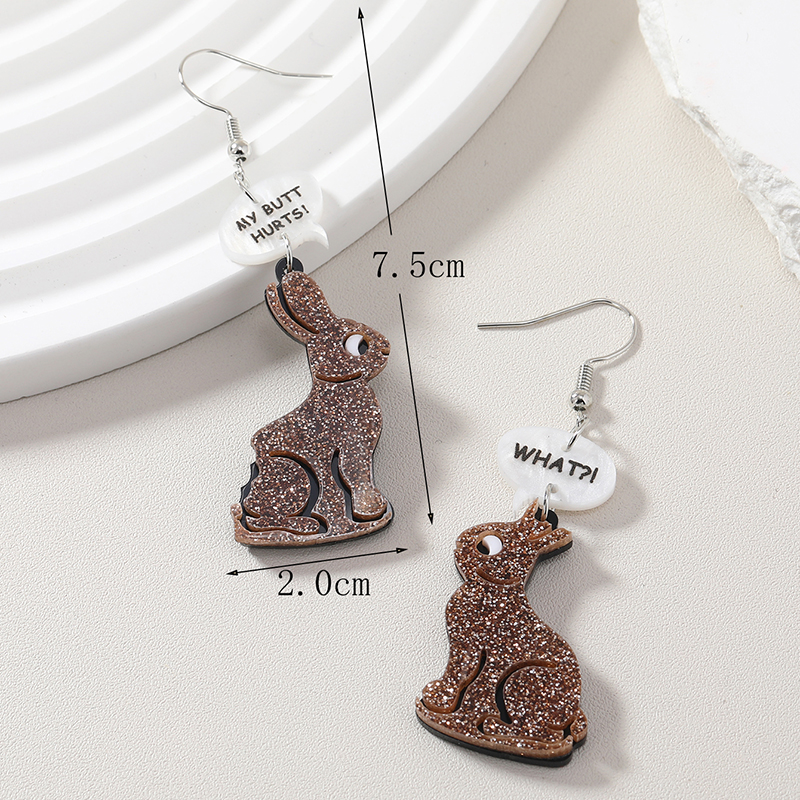Wholesale Jewelry 1 Pair Cute Rabbit Arylic Drop Earrings display picture 3