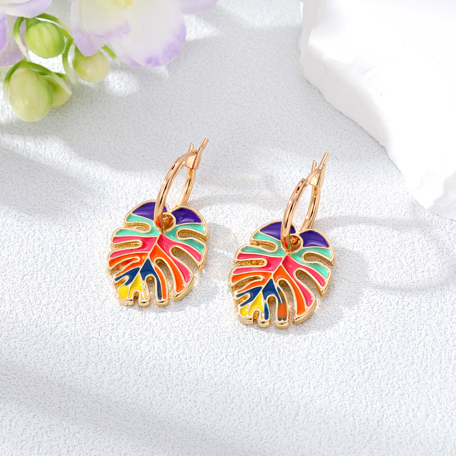 Wholesale Jewelry 1 Pair Casual Leaf Alloy Drop Earrings display picture 2