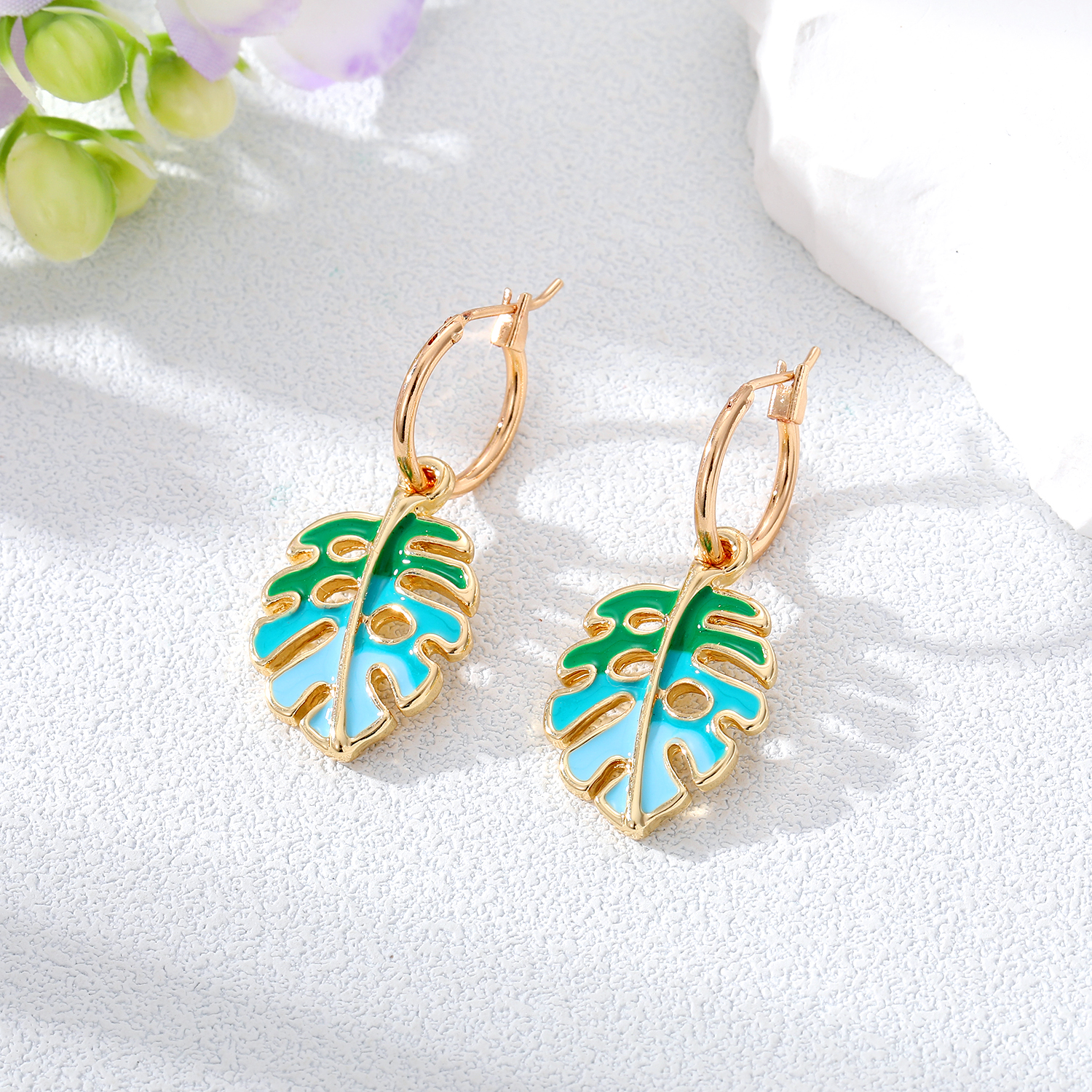 Wholesale Jewelry 1 Pair Casual Leaf Alloy Drop Earrings display picture 4