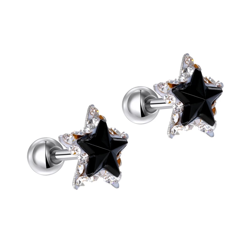 Wholesale Jewelry 1 Pair Cute Star Alloy Zircon Ear Studs display picture 1