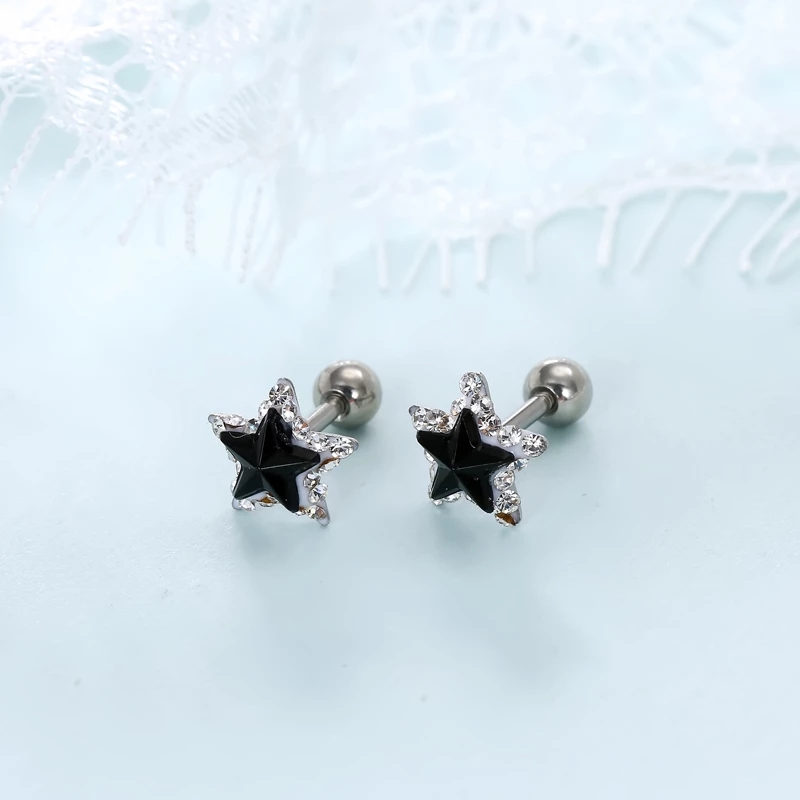 Wholesale Jewelry 1 Pair Cute Star Alloy Zircon Ear Studs display picture 2