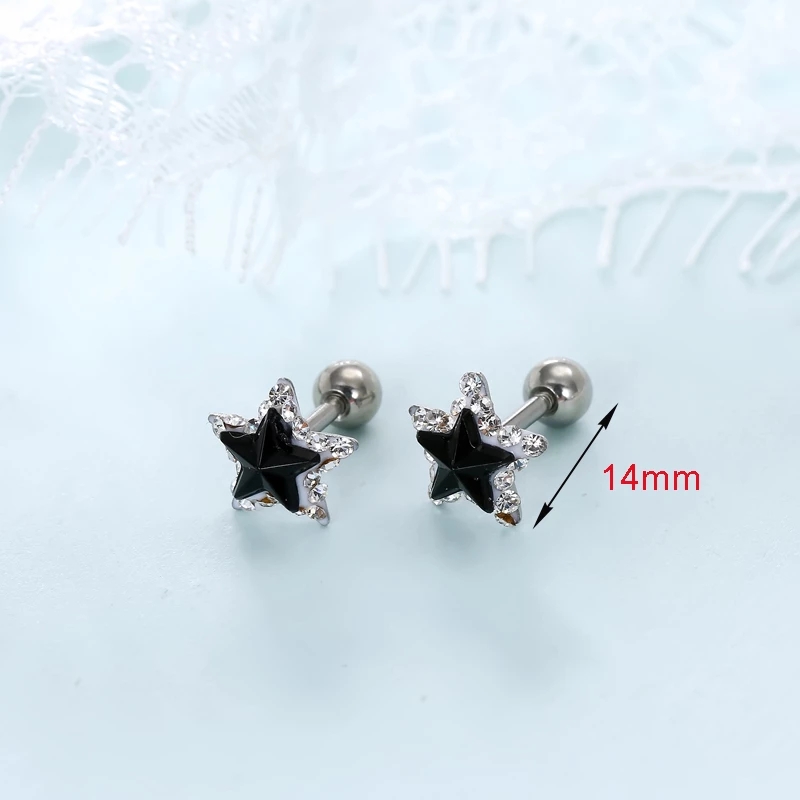 Wholesale Jewelry 1 Pair Cute Star Alloy Zircon Ear Studs display picture 3