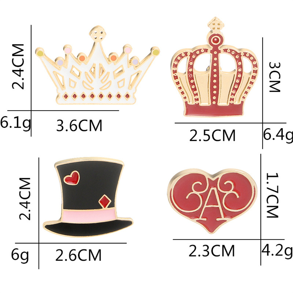 Cartoon Style Heart Shape Crown Alloy Metal Stoving Varnish Unisex Brooches display picture 5