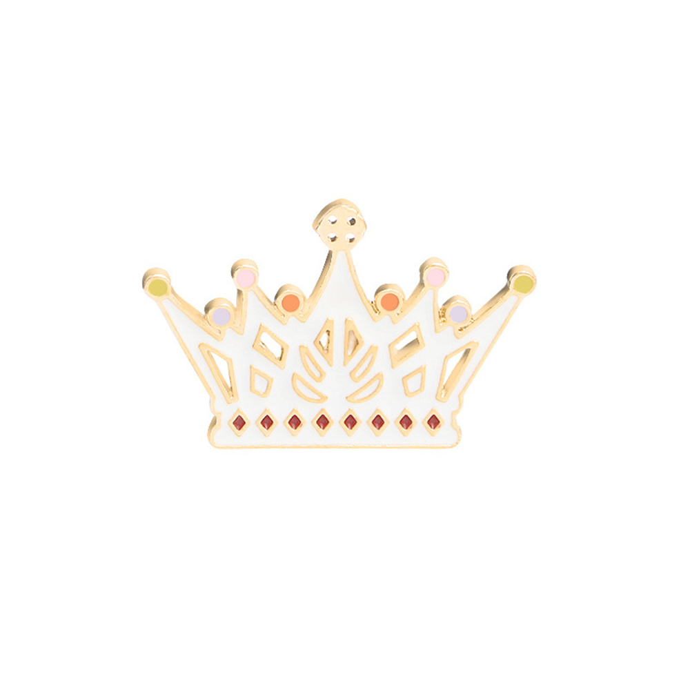 Cartoon Style Heart Shape Crown Alloy Metal Stoving Varnish Unisex Brooches display picture 3