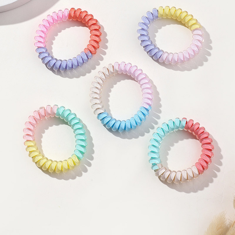 Women's Cute Color Block Polka Dots Flower Plastic Hair Tie display picture 1