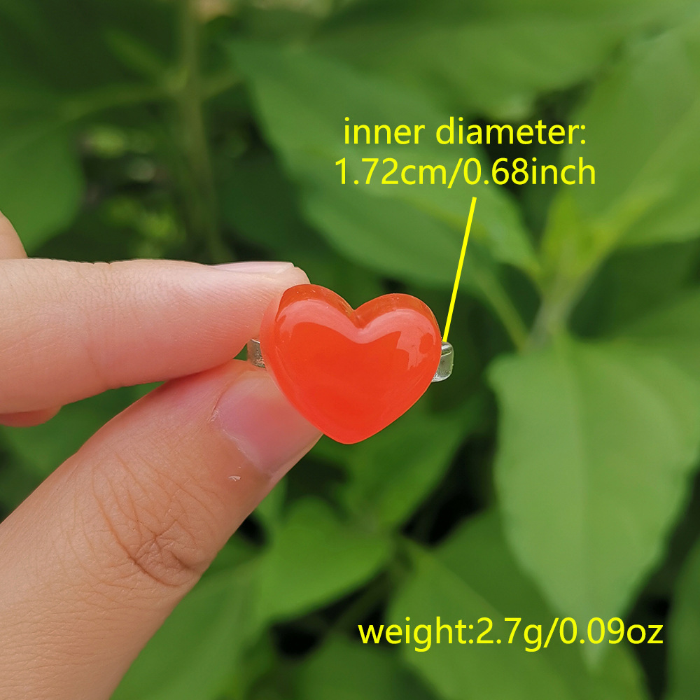 Sweet Heart Shape Synthetic Resin Wholesale Rings display picture 7