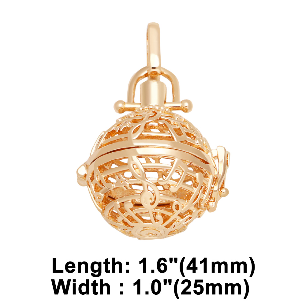 Retro Notes Copper Plating 18k Gold Plated Pendants Jewelry Accessories display picture 3