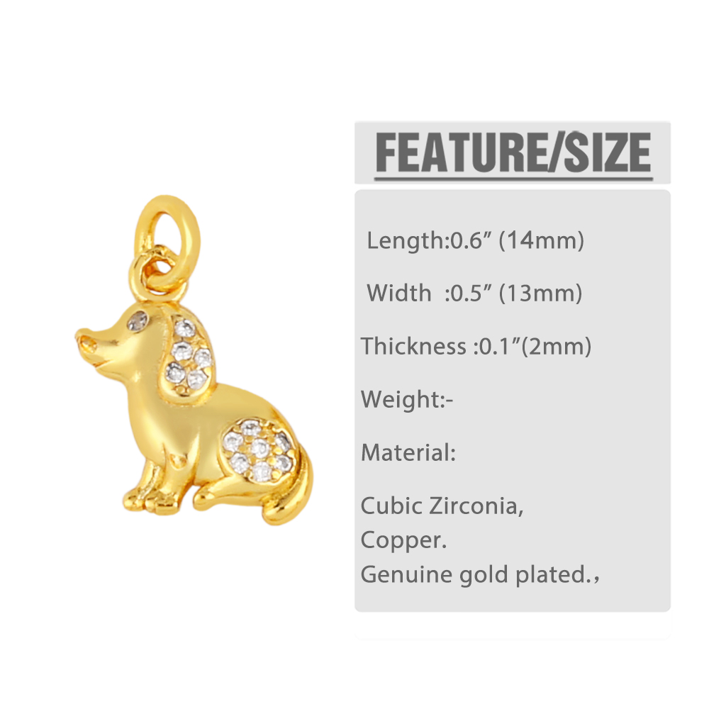 Cute Animal Bear Elk Copper Plating Inlay Zircon 18k Gold Plated Pendants Jewelry Accessories display picture 1