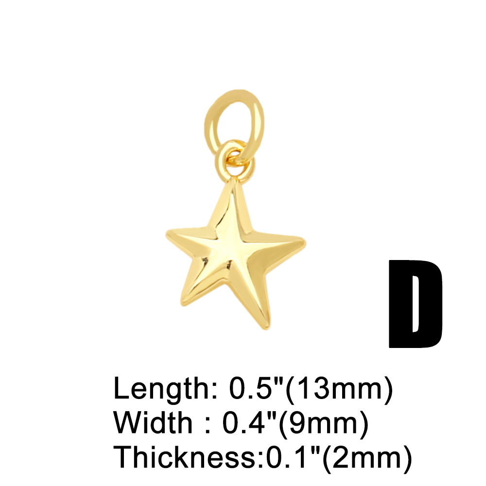 Ins Style Star Copper Plating Inlay Zircon 18k Gold Plated Pendants Jewelry Accessories display picture 3