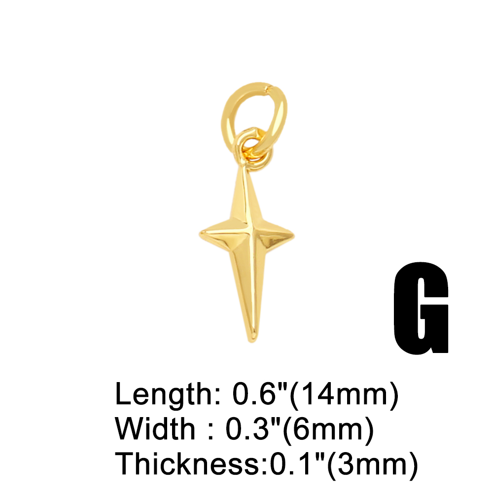 Ins Style Star Copper Plating Inlay Zircon 18k Gold Plated Pendants Jewelry Accessories display picture 7