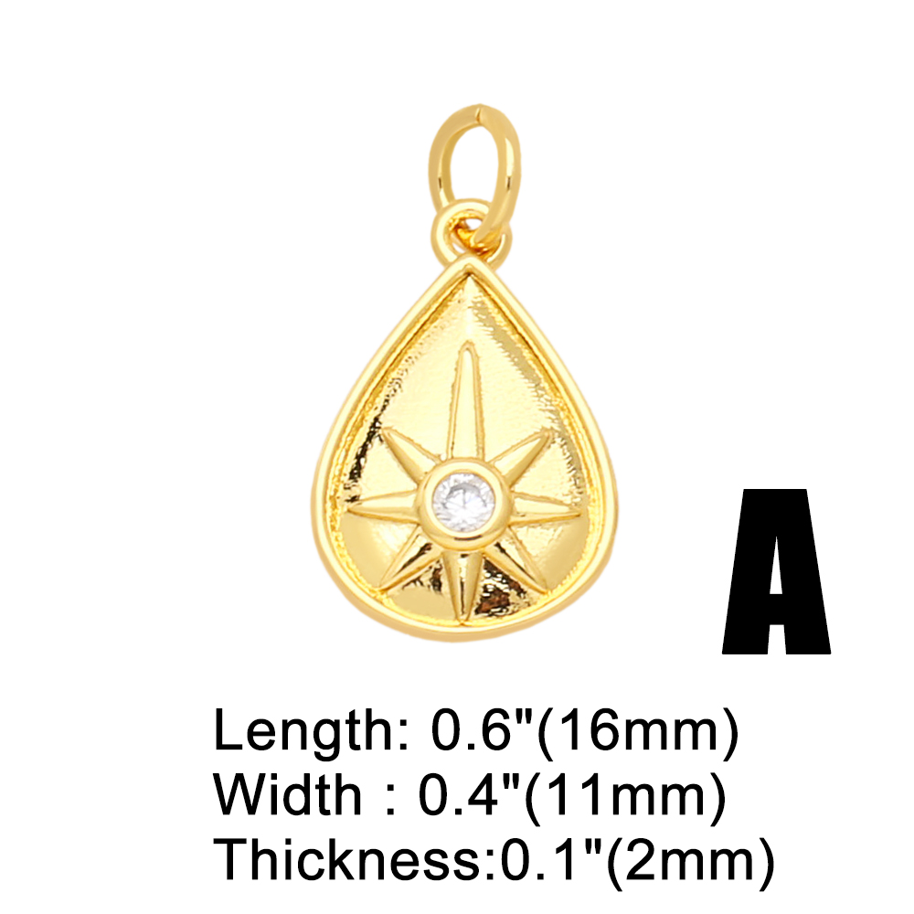 Ins Style Star Copper Plating Inlay Zircon 18k Gold Plated Pendants Jewelry Accessories display picture 9