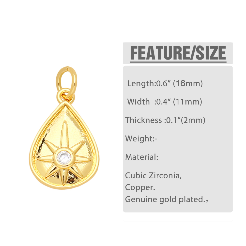 Ins Style Star Copper Plating Inlay Zircon 18k Gold Plated Pendants Jewelry Accessories display picture 1