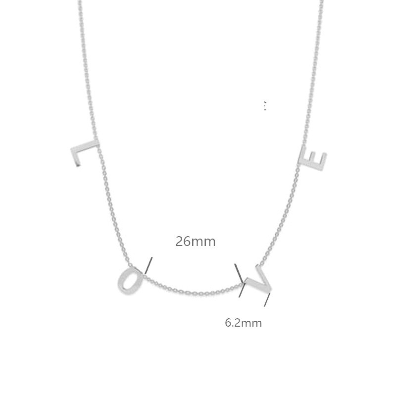 Einfacher Stil Liebe Buchstabe Sterling Silber Überzug Halskette display picture 4