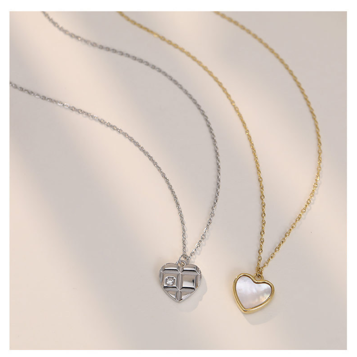 Einfacher Stil Herzform Titan Stahl Überzug Inlay Hülse Halskette Mit Anhänger display picture 1