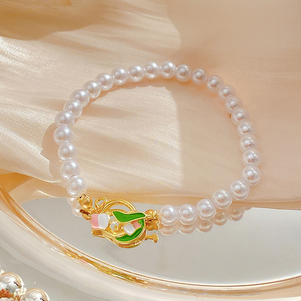 Fairy Style Princess Sweet Tulip Imitation Pearl Alloy Plating Inlay Artificial Crystal Gold Plated Silver Plated Women's Choker display picture 7
