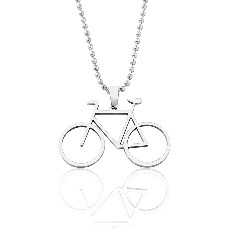 304 Stainless Steel Simple Style Sports Bicycle Pendant Necklace display picture 1
