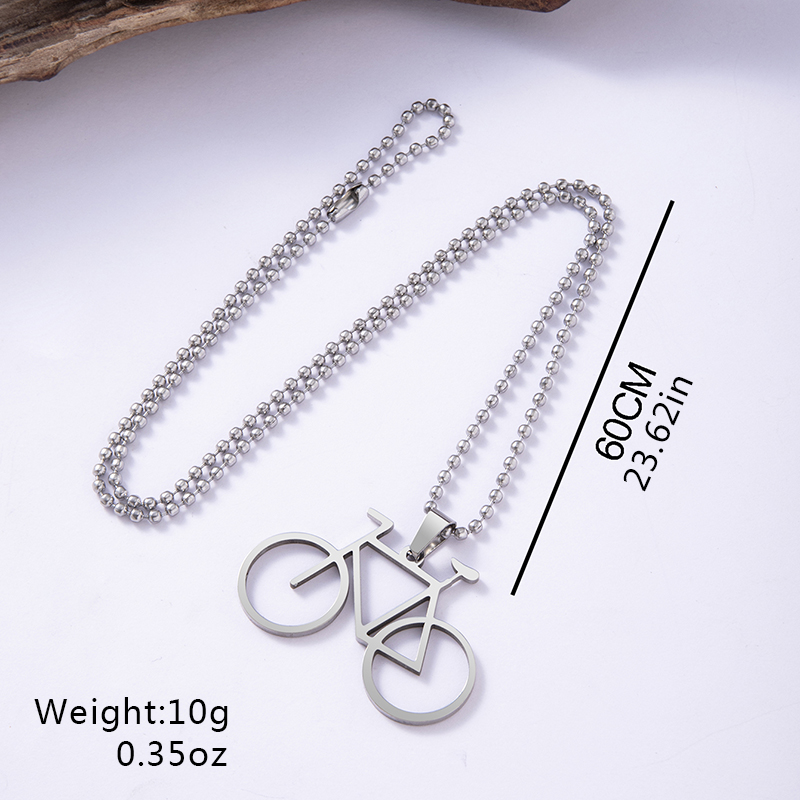 304 Stainless Steel Simple Style Sports Bicycle Pendant Necklace display picture 2