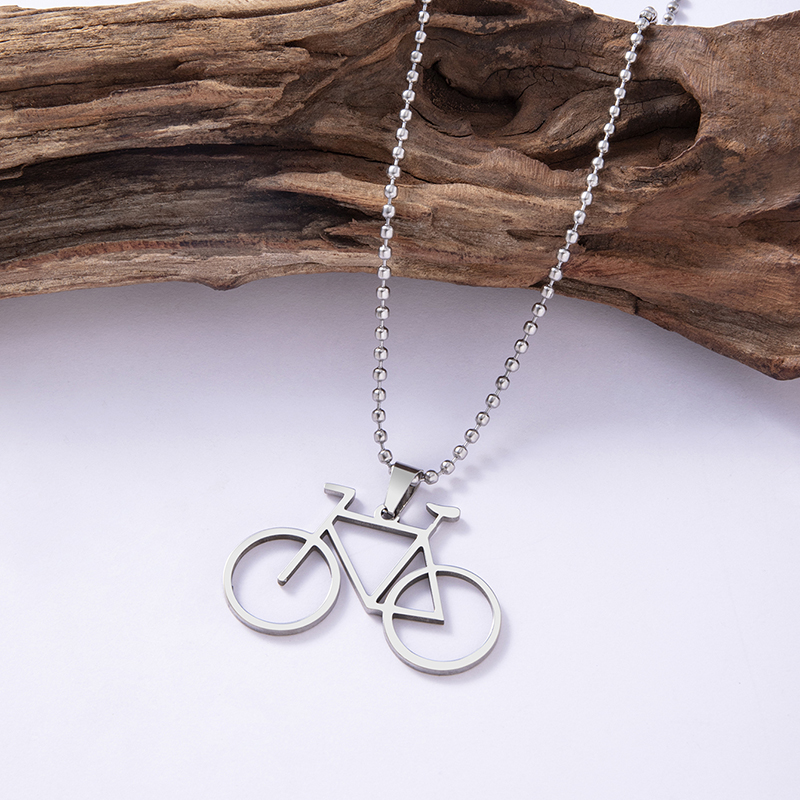 304 Stainless Steel Simple Style Sports Bicycle Pendant Necklace display picture 4