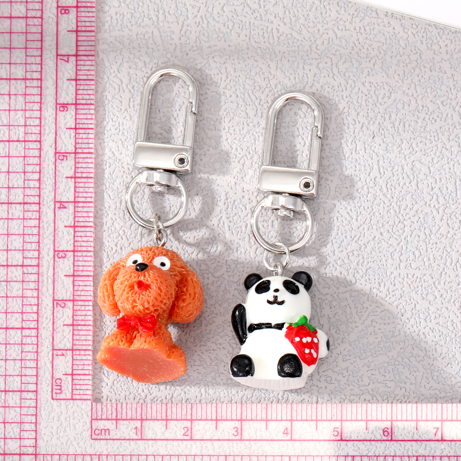 Cute Dog Panda Plastic Resin Bag Pendant Keychain display picture 4