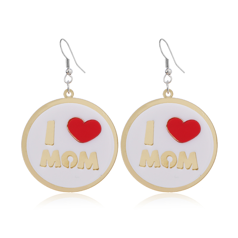 Wholesale Jewelry 1 Pair Mama Letter Heart Shape Arylic Drop Earrings display picture 1