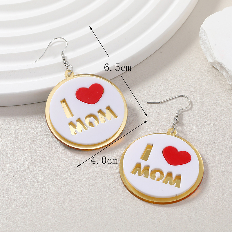 Wholesale Jewelry 1 Pair Mama Letter Heart Shape Arylic Drop Earrings display picture 5