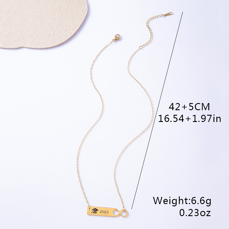 304 Stainless Steel Gold Plated Simple Style Plating Hat Infinity Necklace display picture 5
