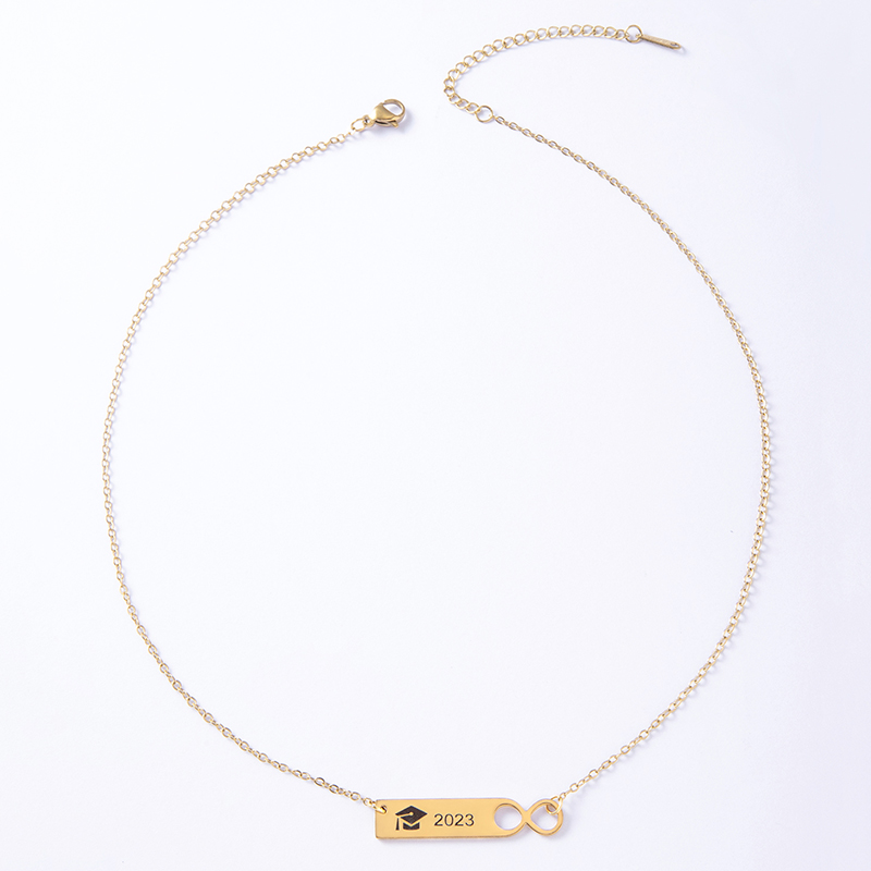 304 Stainless Steel Gold Plated Simple Style Plating Hat Infinity Necklace display picture 2