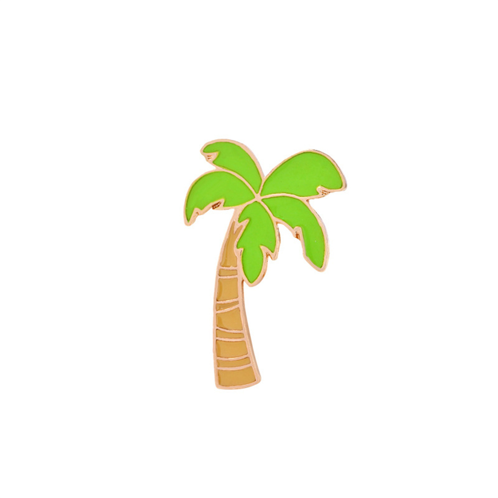Vacation Coconut Tree Flamingo Heart Shape Alloy Metal Stoving Varnish Unisex Brooches display picture 14
