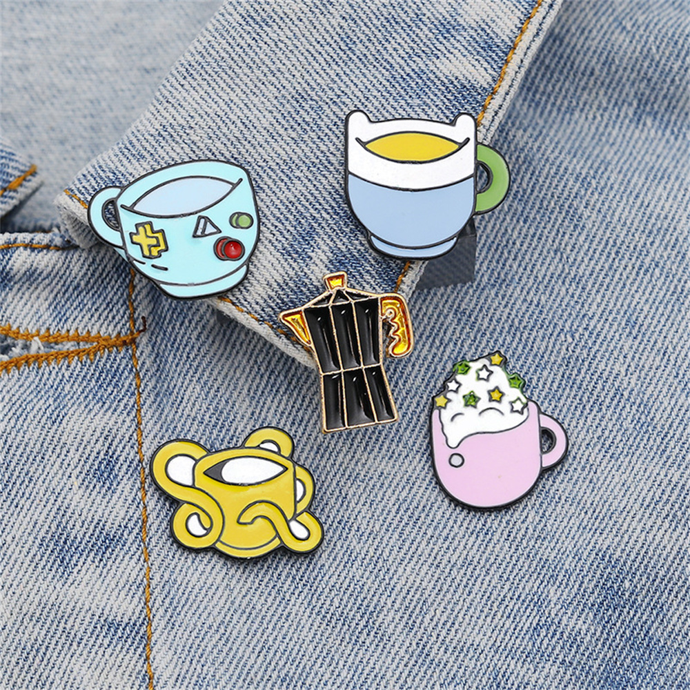 Cute Ice Cream Cup Pine Alloy Metal Stoving Varnish Unisex Brooches Collar Pin display picture 3