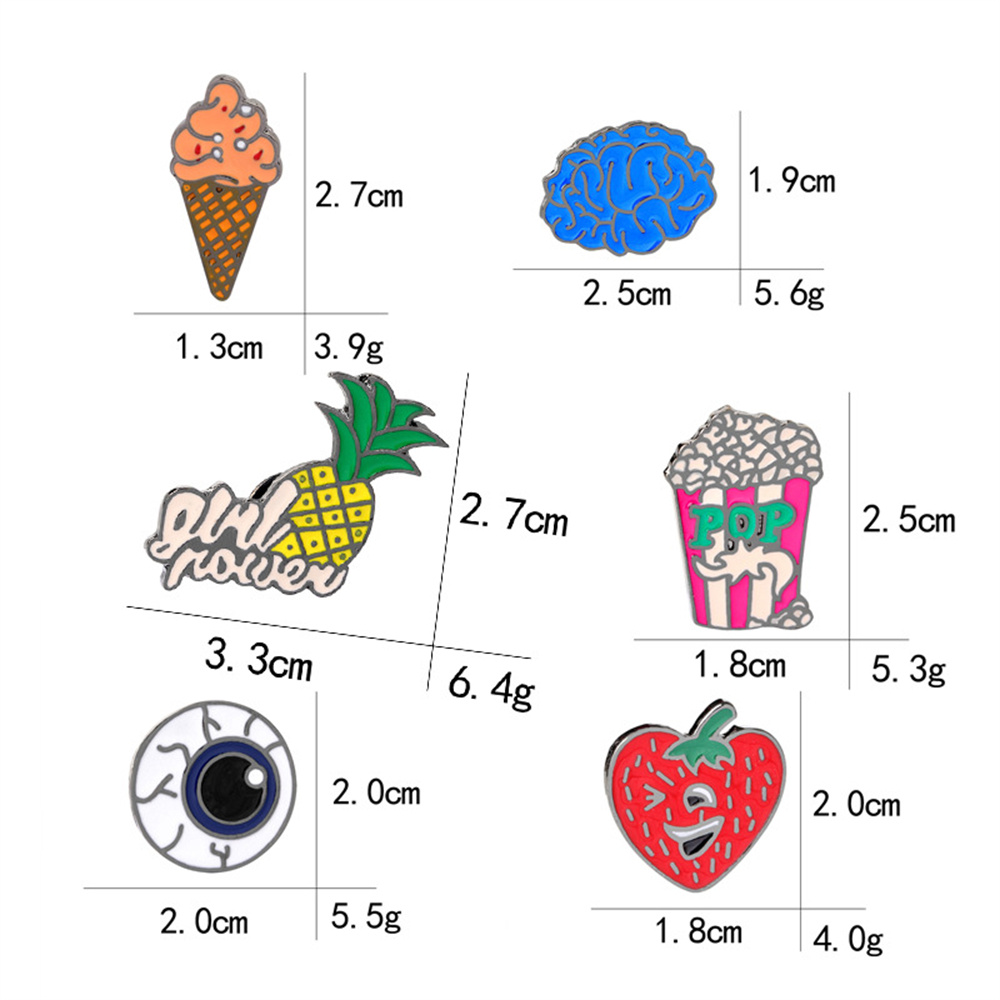 Cute Ice Cream Cup Pine Alloy Metal Stoving Varnish Unisex Brooches Collar Pin display picture 5