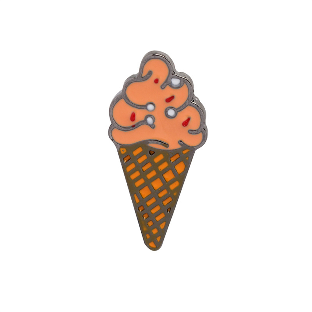 Cute Ice Cream Cup Pine Alloy Metal Stoving Varnish Unisex Brooches Collar Pin display picture 11