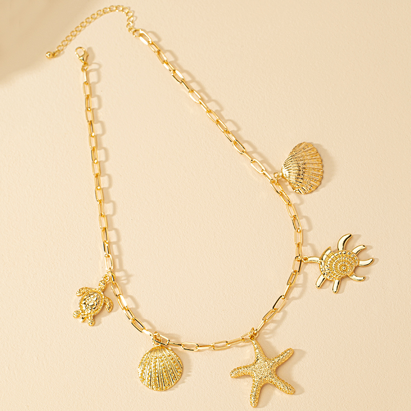 Tropical Starfish Conch Alloy Plating Women's Necklace display picture 3