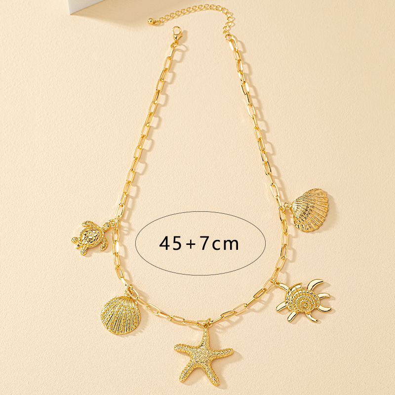 Tropical Starfish Conch Alloy Plating Women's Necklace display picture 4