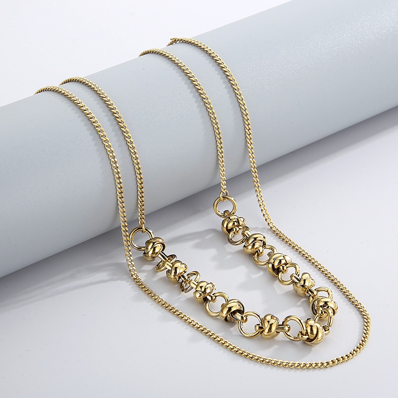 Titanium Steel 18K Gold Plated Hip-Hop Plating Geometric Bracelets Necklace display picture 4