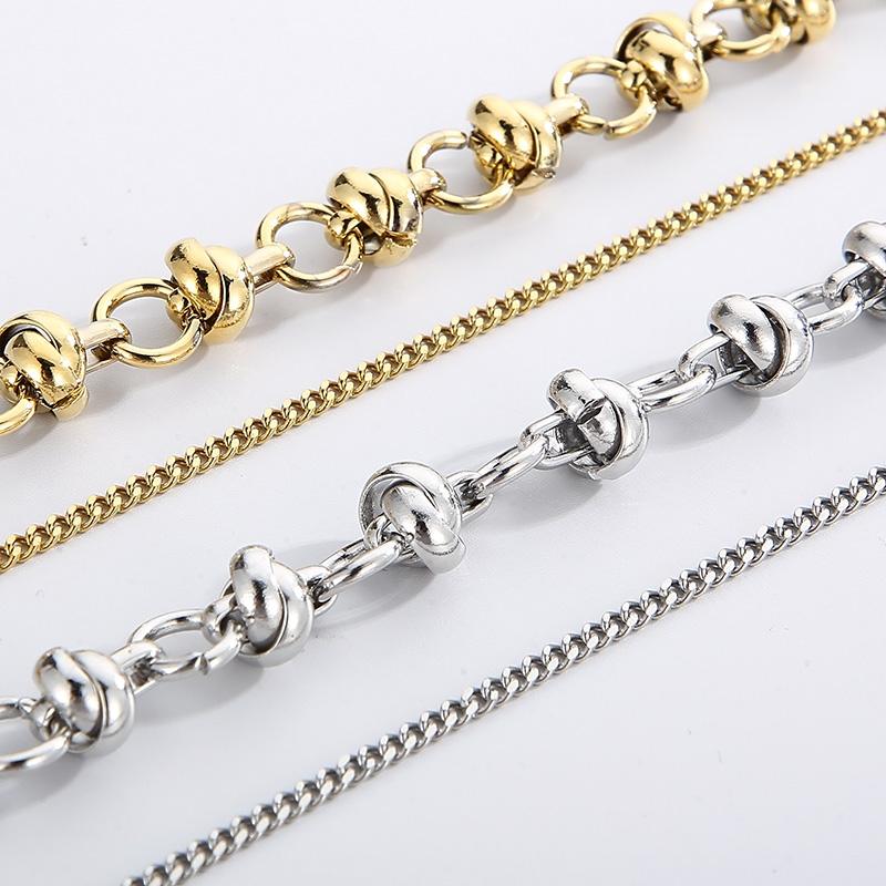 Titanium Steel 18K Gold Plated Hip-Hop Plating Geometric Bracelets Necklace display picture 7
